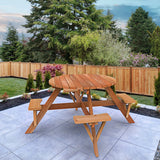 Adult Circular Redwood Picnic Table