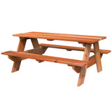 Jack & June adult rectangular wooden picnic table, sturdy outdoor dining table made of natural wood, perfect for patios, gardens, and backyard gatherings