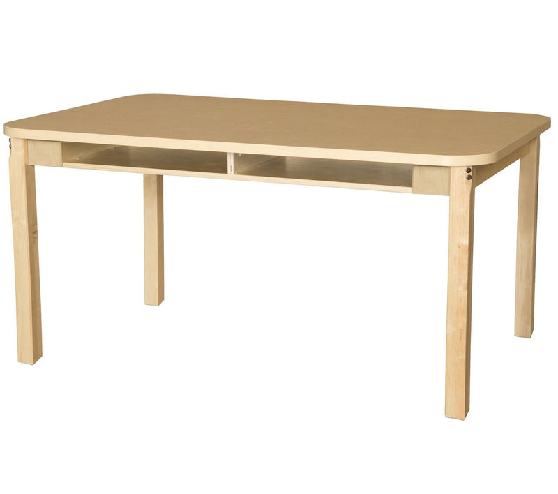 Four Seater High Pressure Laminate Desk with Hardwood Legs- 29"