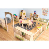 Nature View classroom reading area with preschool furniture and quiet-space nooks