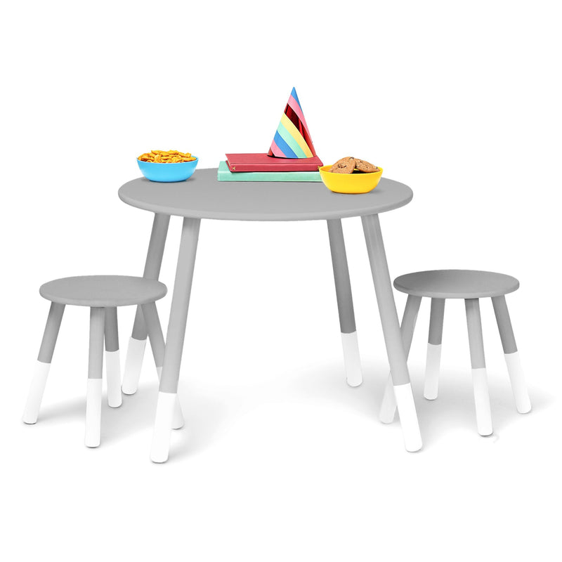 Scandi Lunch Table & Chair Set - White/Gray