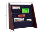 Sling Book Shelf - Cherry w/ Blue