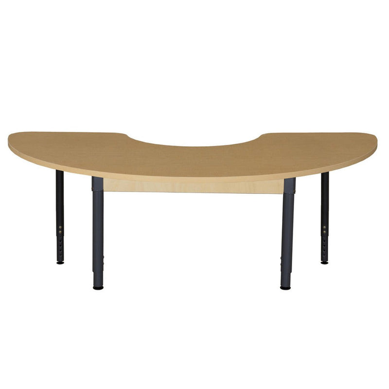 Half Circle High Pressure Laminate Table with Adjustable Legs- 18"-29" 76 x 26