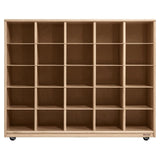 Maple Heritage (25) Cubby Tray Storage with Translucent Trays