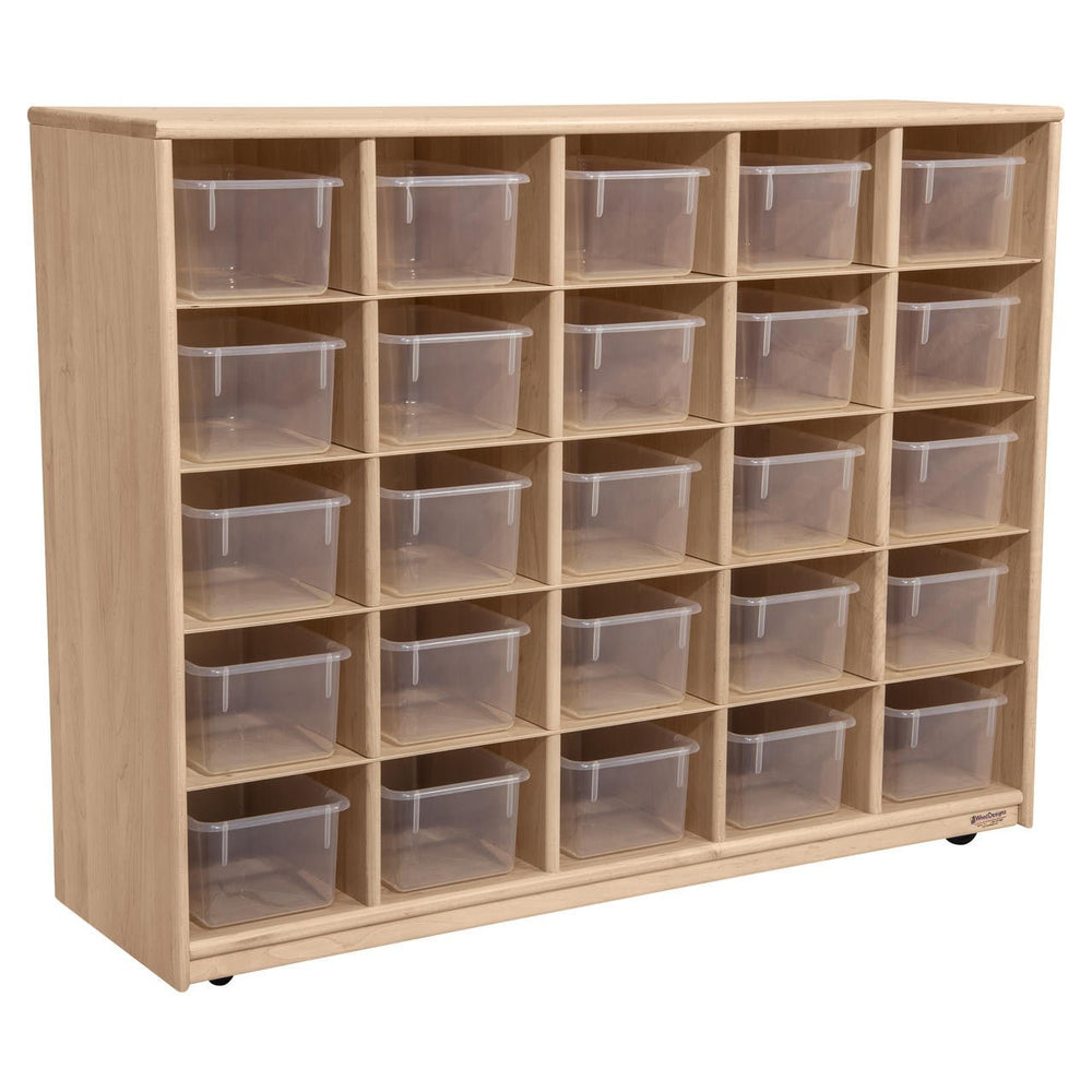Maple Heritage (25) Cubby Tray Storage with Translucent Trays
