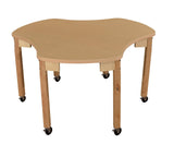Mobile Synergy Union 44" x 48" High Pressure Laminate Group Table with Hardwood Legs- 22"