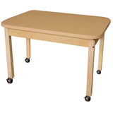 Rectangle High Pressure Laminate Table with Hardwood Legs- 22"