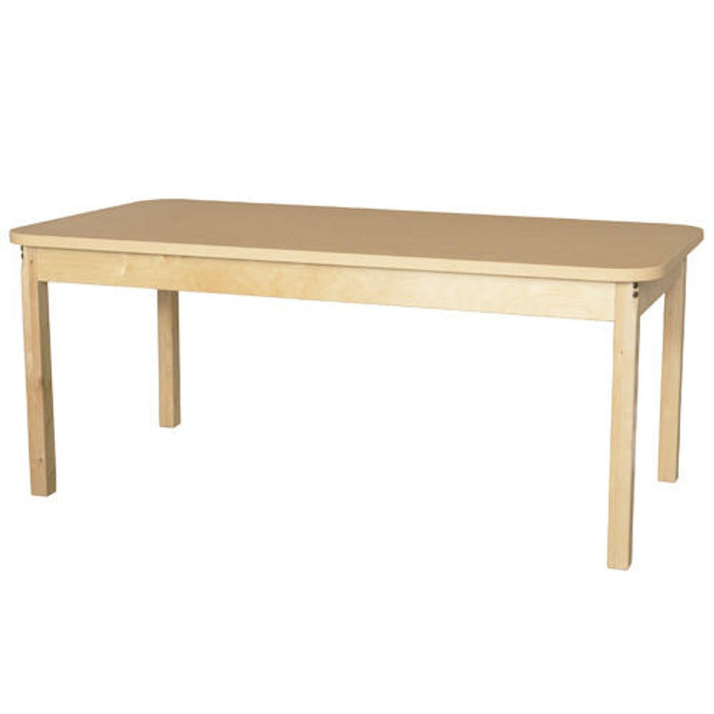 Rectangle High Pressure Laminate Table with Hardwood Legs- 22"