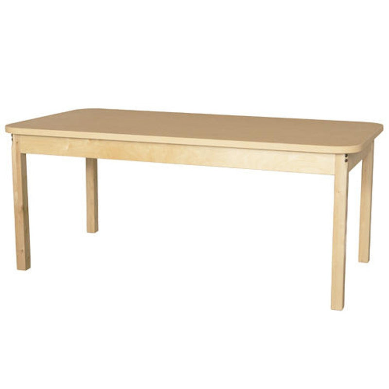 Rectangle High Pressure Laminate Table with Hardwood Legs- 22"