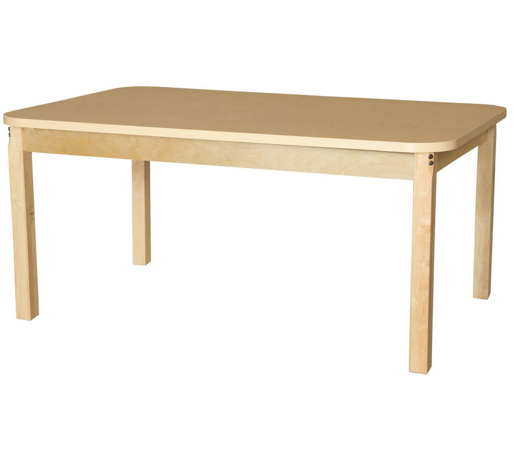 Rectangle High Pressure Laminate Table with Hardwood Legs-26"