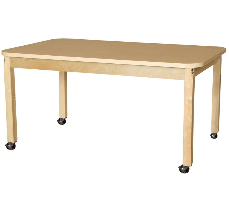 Rectangle High Pressure Laminate Table with Hardwood Legs-26"