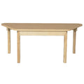 Trapezoidal High Pressure Laminate Table with Hardwood Legs- 18"