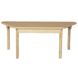 Trapezoidal High Pressure Laminate Table with Hardwood Legs- 18"