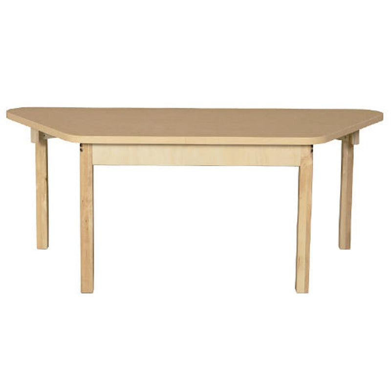 Trapezoidal High Pressure Laminate Table with Hardwood Legs- 22"